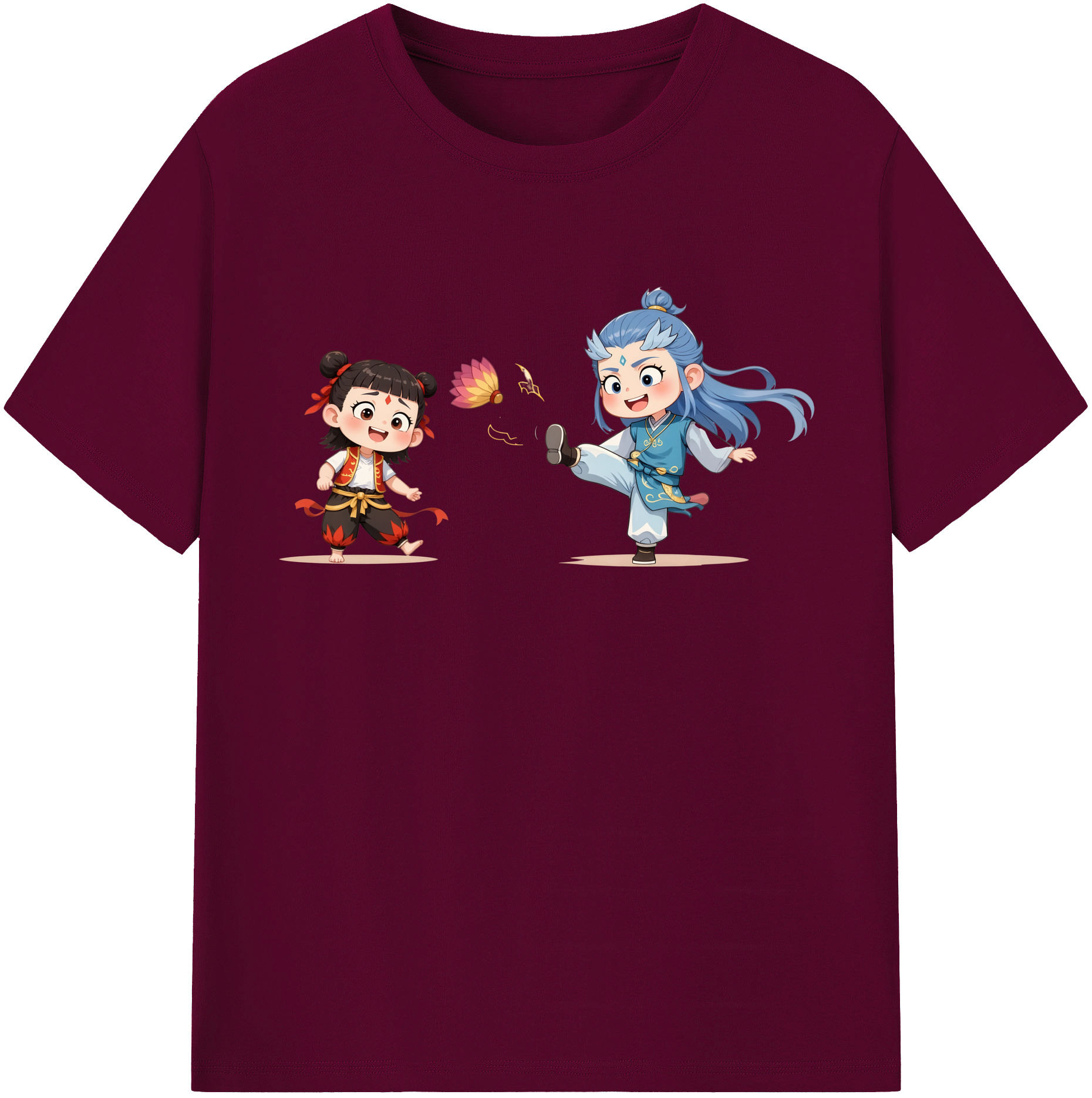 （画像用） Ne Zha 2 ナタ 魔童の大暴れ レディースカジュアルプリントTシャツ（綿100％）